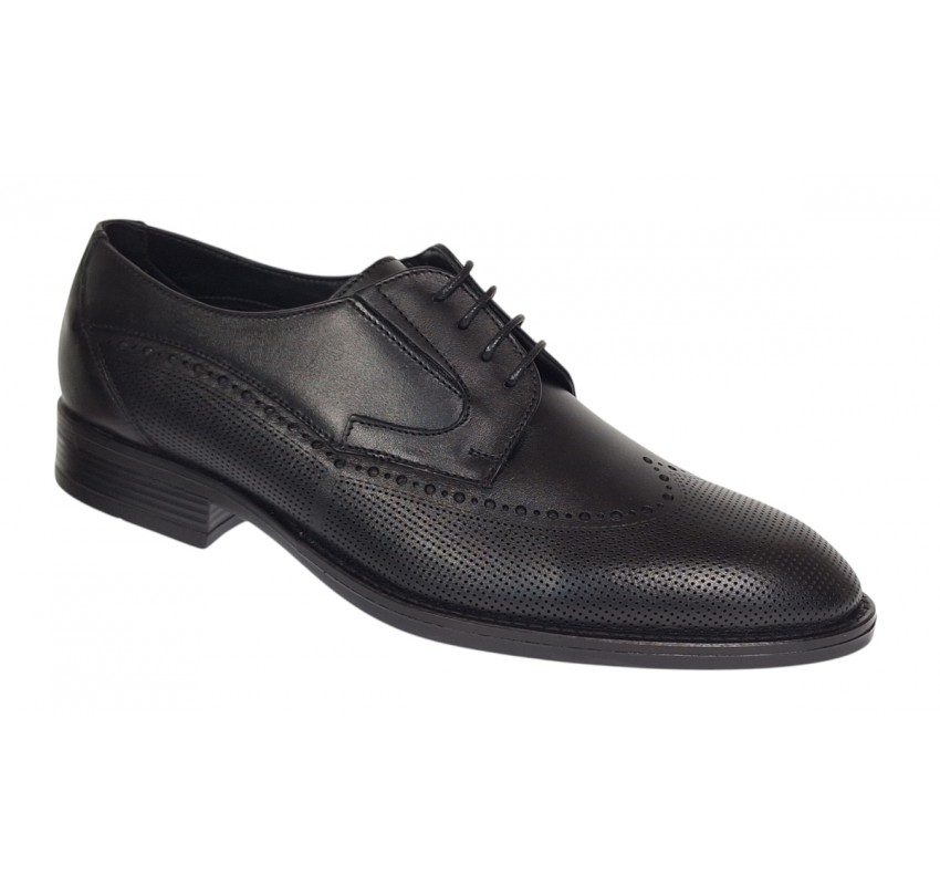 Pantofi barbati eleganti din piele naturala - Model Office Negru 708
