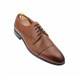 Pantofi barbati office, eleganti, cu siret, din piele naturala, maro coniac, 709CON