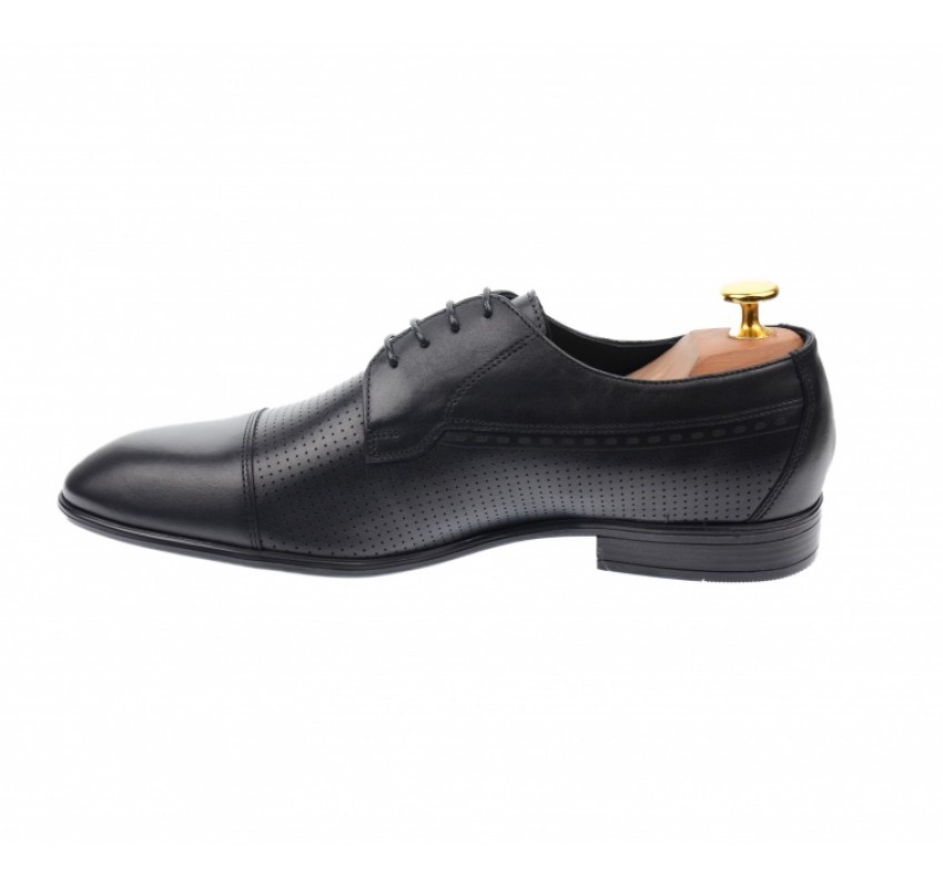 Pantofi barbati office, eleganti, negri, din piele naturala 709NEGRU