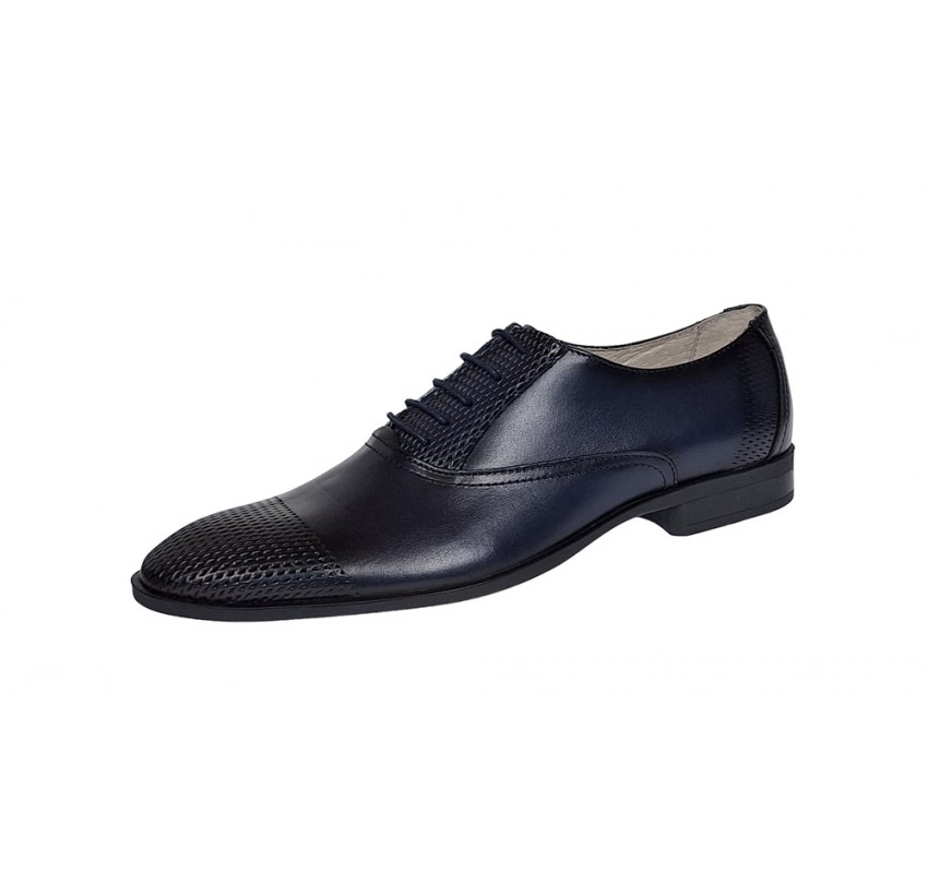 Pantofi barbati eleganti din piele naturala bleumarin, Lux Class - 724BLM