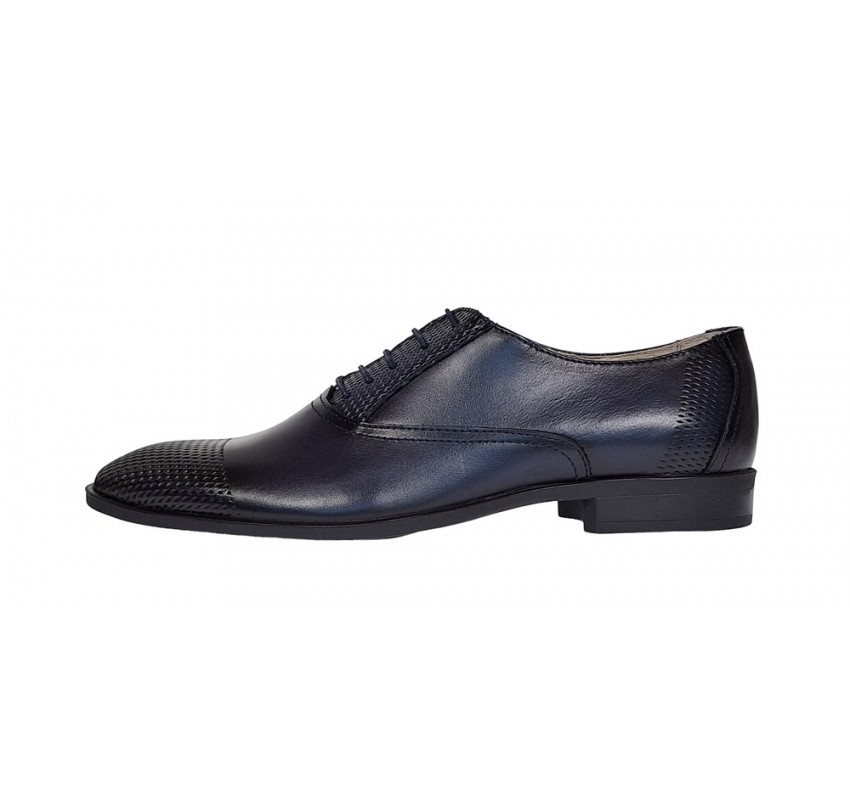 Pantofi barbati eleganti din piele naturala bleumarin, Lux Class - 724BLM