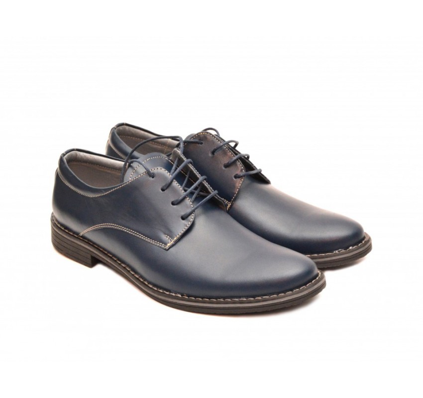 Pantofi barbati bleumarin, casual - eleganti din piele naturala 75BOND