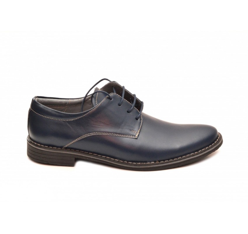 Pantofi barbati bleumarin, casual - eleganti din piele naturala 75BOND