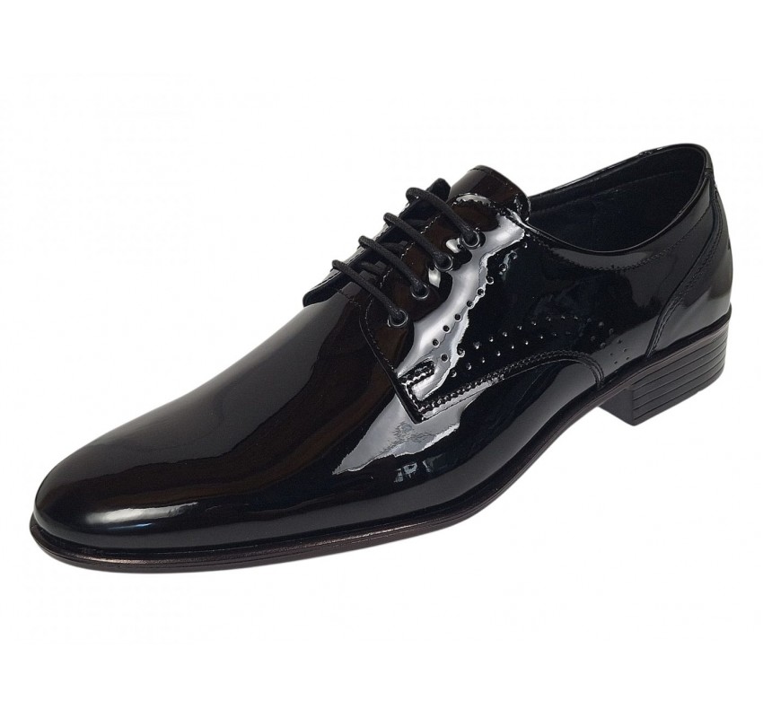 Pantofi barbati eleganti din piele naturala Negri Lac 822NLS