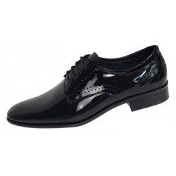 Pantofi barbati eleganti din piele naturala Negri Lac 822NLS