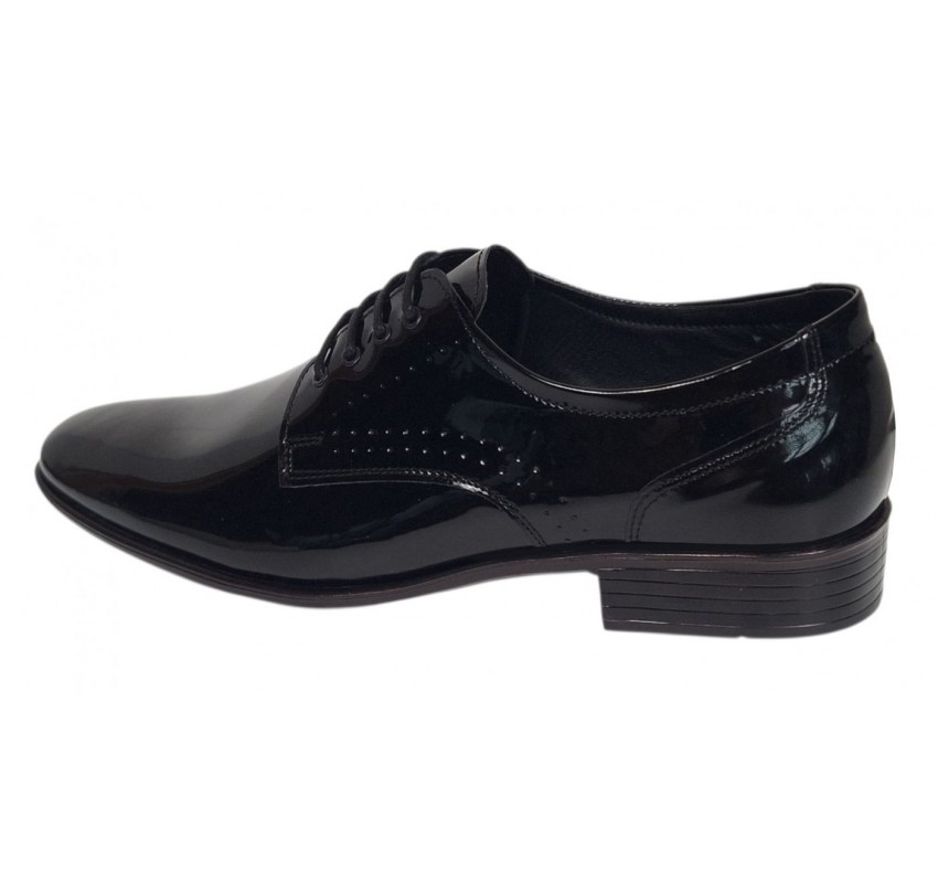 Pantofi barbati eleganti din piele naturala Negri Lac 822NLS