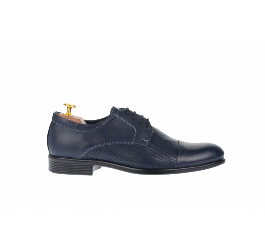 Pantofi barbati, office, eleganti din piele naturala, bleumarin -  8305BLUE