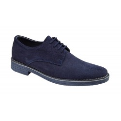 Pantofi barbati casual din piele naturala intoarsa Bleumarin - 855VELBLM