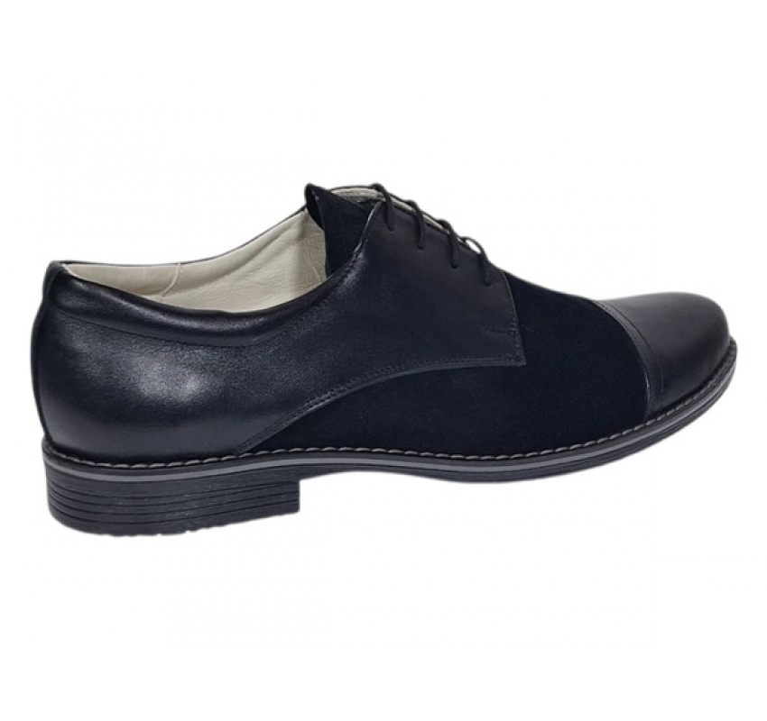 Marimea 42 Pantofi barbati negri din piele naturala eleganti casual 858NN