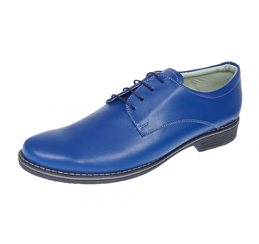 Marimea 40 Pantofi barbati casual din piele naturala, Albastru 859AL