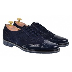 Pantofi barbati eleganti din piele naturala, bleumarin, 870LVBLM