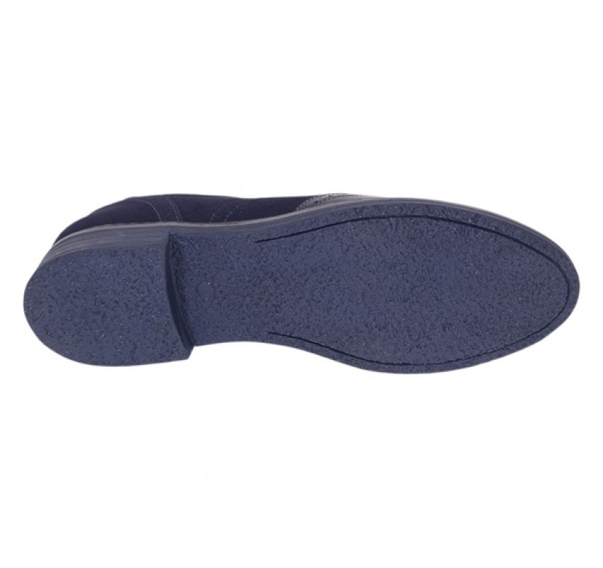 Pantofi barbati office eleganti din piele naturala bleumarin 870LVBLM