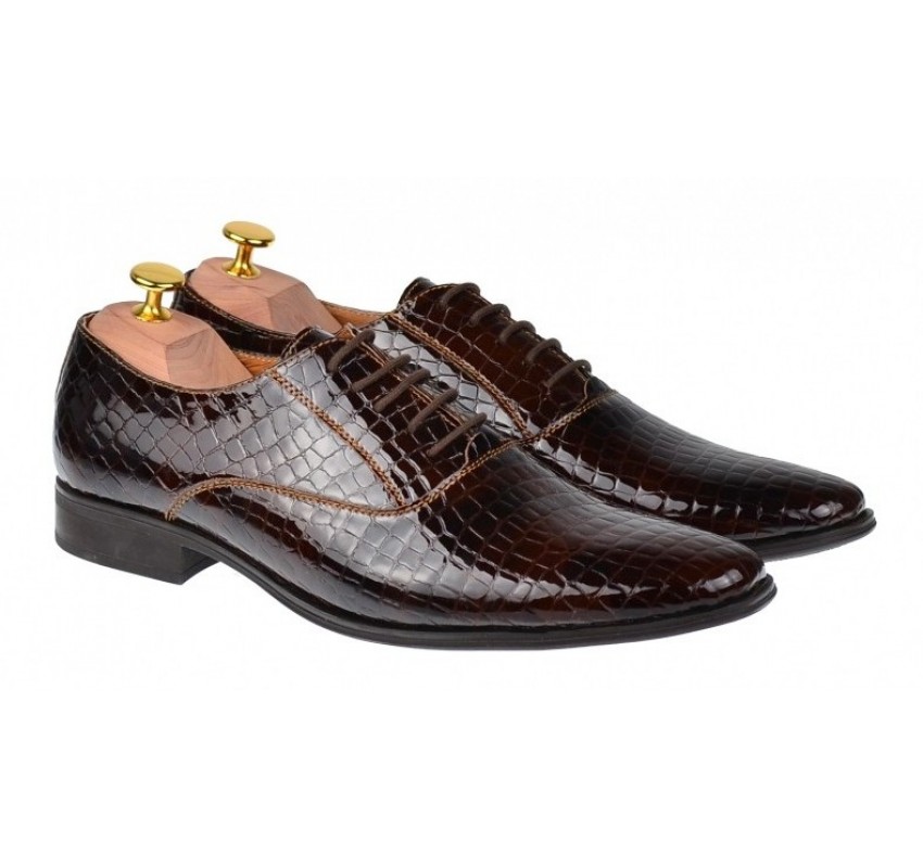 Pantofi barbati eleganti din piele naturala Corco Lac Maro 888CROCM