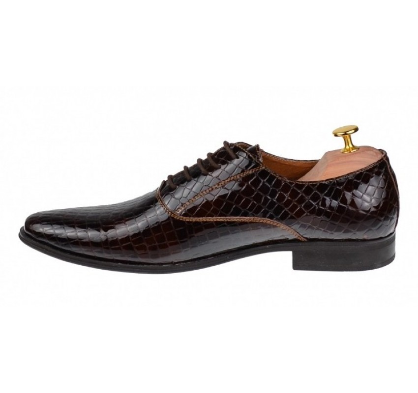 Pantofi barbati eleganti din piele naturala Corco Lac Maro 888CROCM