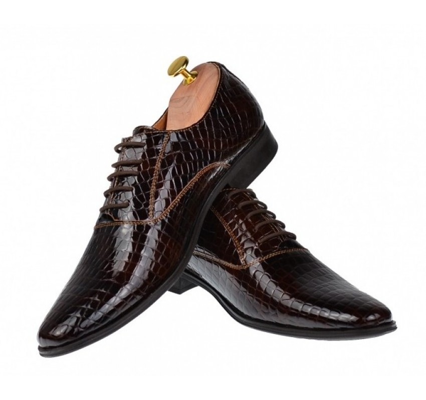 Pantofi barbati eleganti din piele naturala Corco Lac Maro 888CROCM