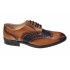 Pantofi Barbai din Piele Naturala - Stil Oxford, Model 993 Maro & Bleumarin inchis