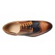 Pantofi Barbai din Piele Naturala - Stil Oxford, Model 993 Maro & Bleumarin inchis