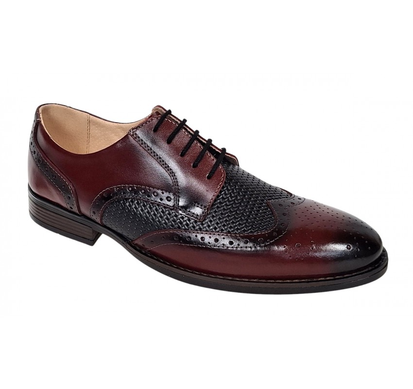 Pantofi eleganti barbati piele naturala - Model 993 Bordeaux si Negru Pantofi eleganti barbati piele naturala - Model 993 Bordeaux si Negru