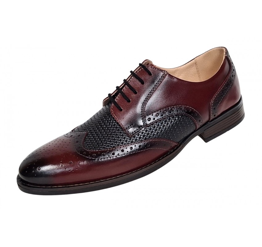 Pantofi eleganti barbati piele naturala - Model 993 Bordeaux si Negru Pantofi eleganti barbati piele naturala - Model 993 Bordeaux si Negru