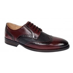 Pantofi eleganti barbati piele naturala - Model 993 Bordeaux si Negru