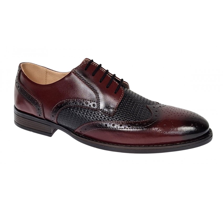 Pantofi eleganti barbati piele naturala - Model 993 Bordeaux si Negru Pantofi eleganti barbati piele naturala - Model 993 Bordeaux si Negru