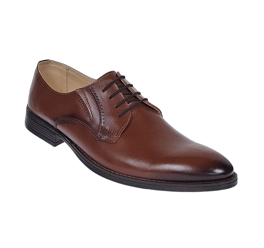 Oferta marimea 44 - Pantofi eleganti pentru barbati, piele naturala maro - 996M