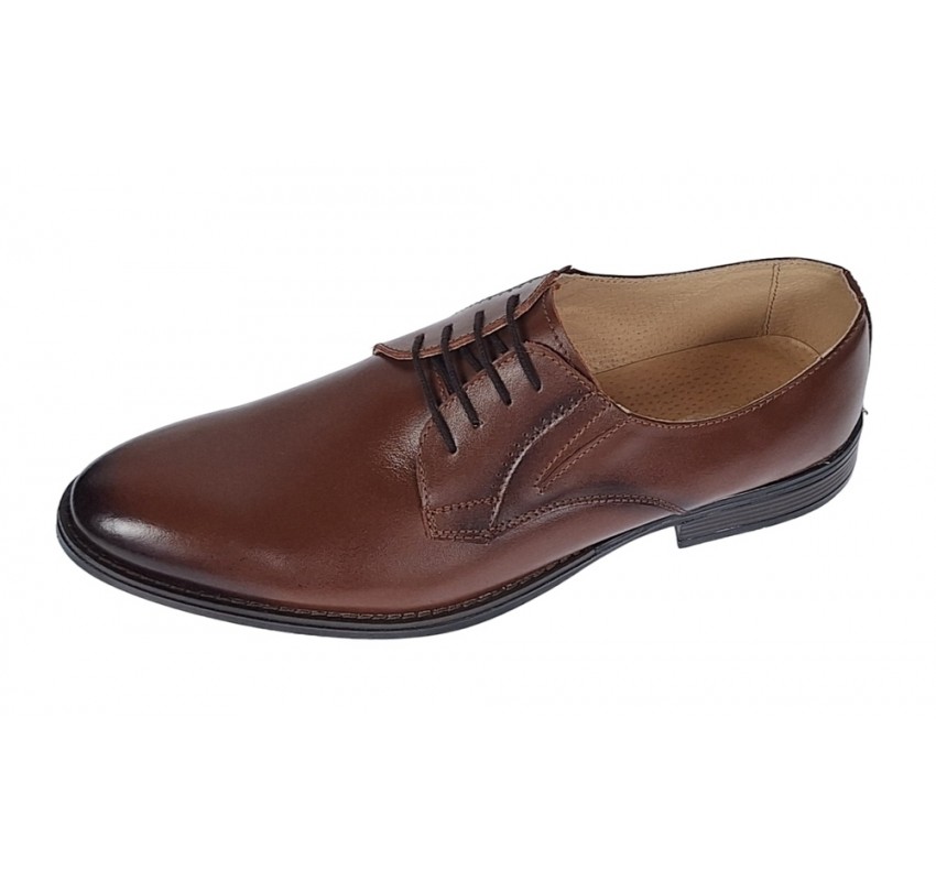 Oferta marimea 44 - Pantofi eleganti pentru barbati, piele naturala maro - 996M