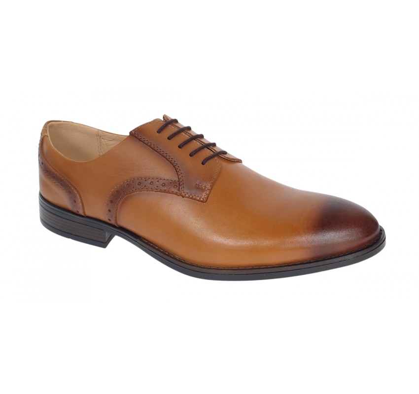 Pantofi barbati eleganti din piele naturala maro deschis - Marimea 43
