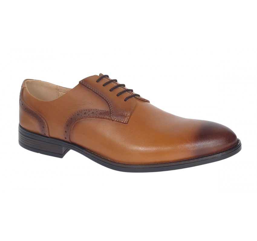 Pantofi barbati eleganti din piele naturala maro deschis - Marimea 43