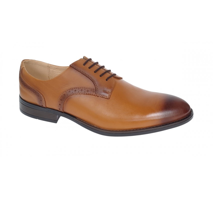 Pantofi barbati eleganti din piele naturala maro deschis - Marimea 43