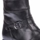 Ghete dama, casual, din piele naturala, cu fermoar, negre, imblanite - 9CATN