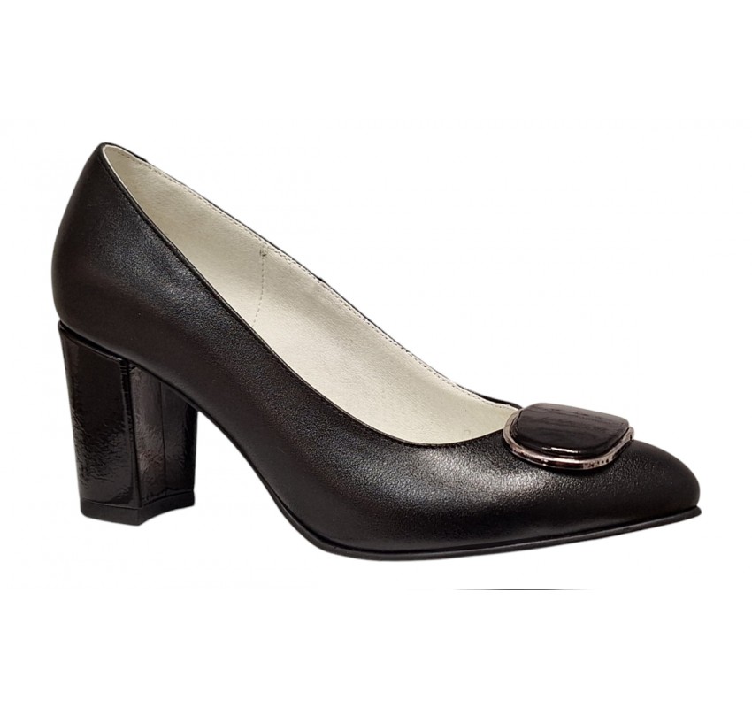 Pantofi dama office eleganti din piele naturala cu toc de 7cm - Model Arinna Negru Pantofi dama office eleganti din piele naturala cu toc de 7cm - Model Arinna Negru