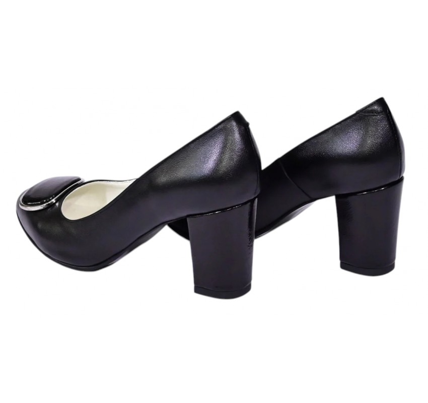 Pantofi dama office eleganti din piele naturala cu toc de 7cm - Model Arinna Negru Pantofi dama office eleganti din piele naturala cu toc de 7cm - Model Arinna Negru