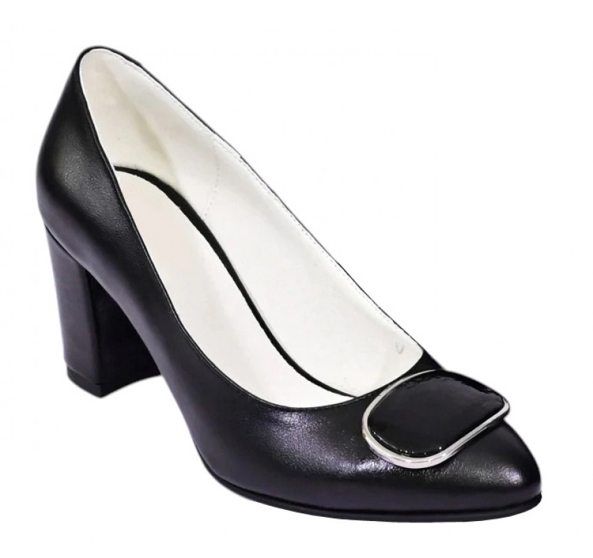 Pantofi dama office eleganti din piele naturala cu toc de 7cm - Model Arinna Negru Pantofi dama office eleganti din piele naturala cu toc de 7cm - Model Arinna Negru