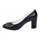 Pantofi dama office eleganti din piele naturala cu toc de 7cm - Model Arinna Negru