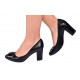 Pantofi dama office eleganti din piele naturala cu toc de 7cm - Model Arinna Negru