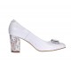 Pantofi dama eleganti din piele naturala box toc 7cm, Alb A41APF Pantofi dama eleganti din piele naturala box toc 7cm, Alb A41APF