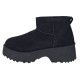 Ghete dama scurte din piele ecologica tip velur imblanite Urban Next Step A89BLK