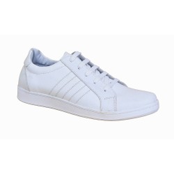 Pantofi barbati casual sport din piele naturala Alb ADTIMALB