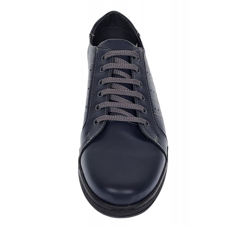 Pantofi barbati sport casual din piele naturala bleumarin ADTIMBL