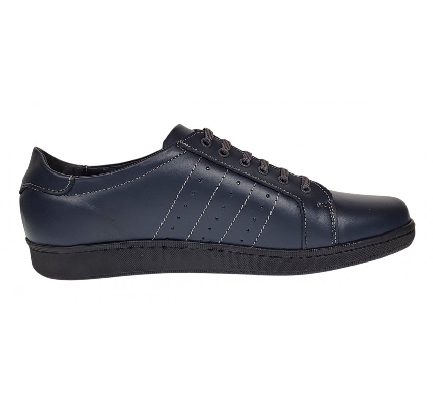 Pantofi barbati sport casual din piele naturala bleumarin ADTIMBL
