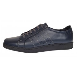 Pantofi barbati sport casual din piele naturala bleumarin ADTIMBL
