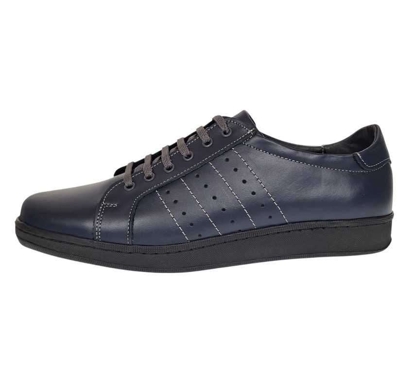 Pantofi barbati sport casual din piele naturala bleumarin ADTIMBL