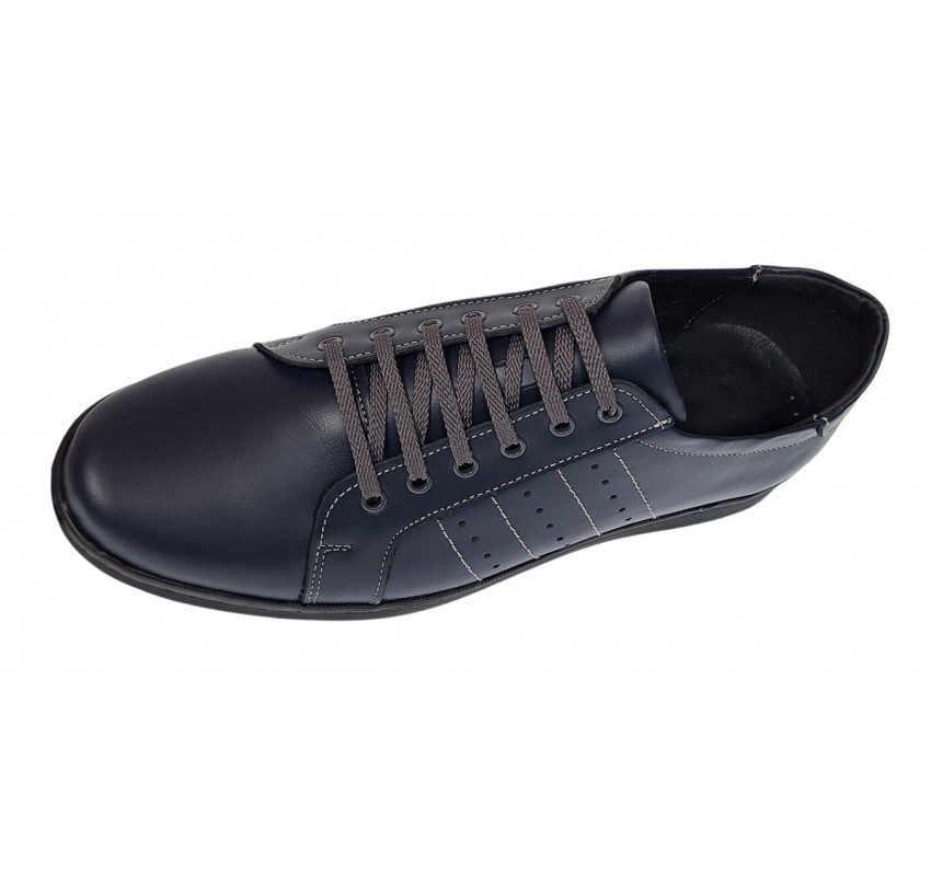 Pantofi barbati sport casual din piele naturala bleumarin ADTIMBL