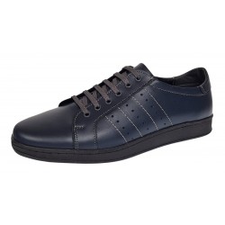 Pantofi barbati sport casual din piele naturala bleumarin ADTIMBL