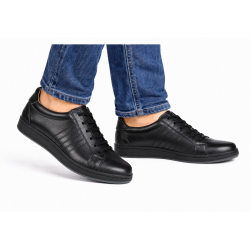 Pantofi barbati casual din piele naturala Tim Negru 