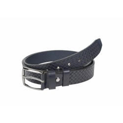 Curea barbati eleganta, mata, bleumarin , din piele naturala cu model 3.5 cm ALP1034BLM