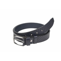 Curea barbati eleganta, mata, bleumarin , din piele naturala cu model 3.5 cm ALP1034BLM