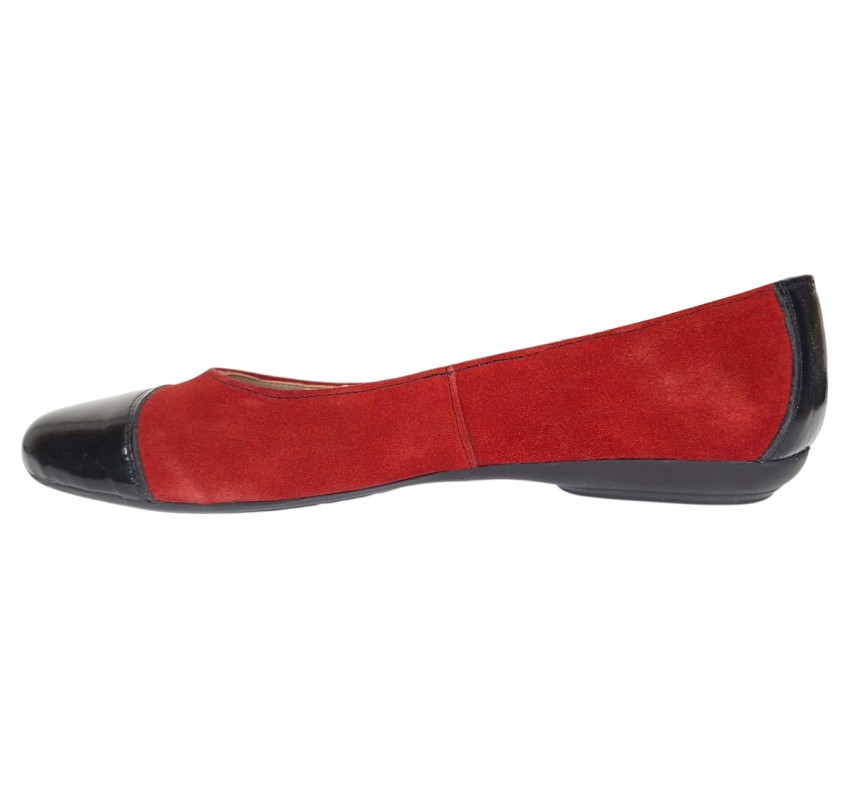 Balerini dama casual sport din piele naturala intoarsa cu varf lac ARENALACNR Balerini dama casual sport din piele naturala intoarsa cu varf lac ARENALACNR