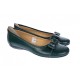 Marimea 39 Balerini dama casual din piele naturala de culoare verde inchis